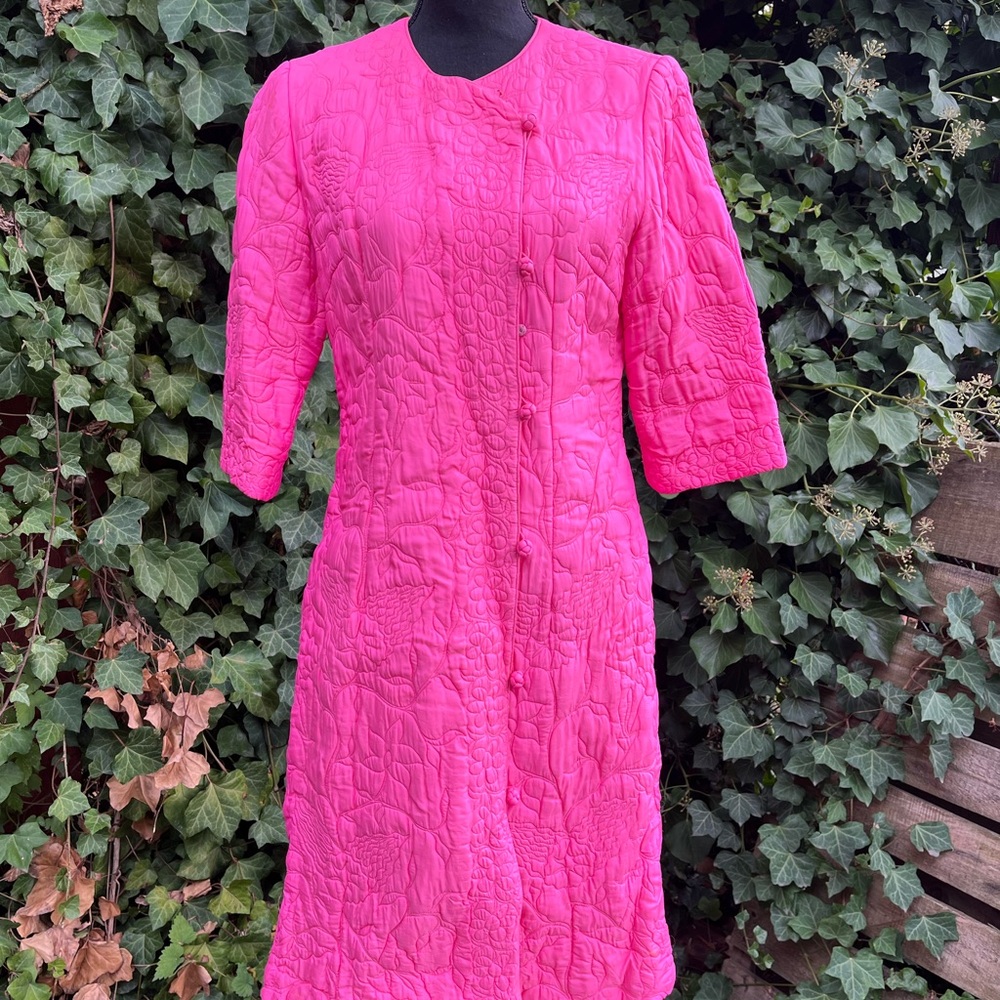 Vintage Hot Pink Quilted Robe